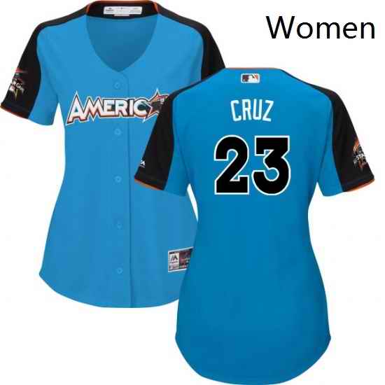 Womens Majestic Seattle Mariners 23 Nelson Cruz Replica Blue American League 2017 MLB All Star MLB Jersey